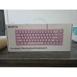 NEW NORTH Compact Mechanical Keyboard 65% Wired Rainbow Lit Keyboard Pink
